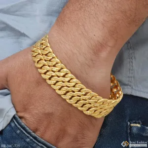 1 Gram Gold Plated 2 Line Prominent Design Pokal Bracelet for Men - Style C725