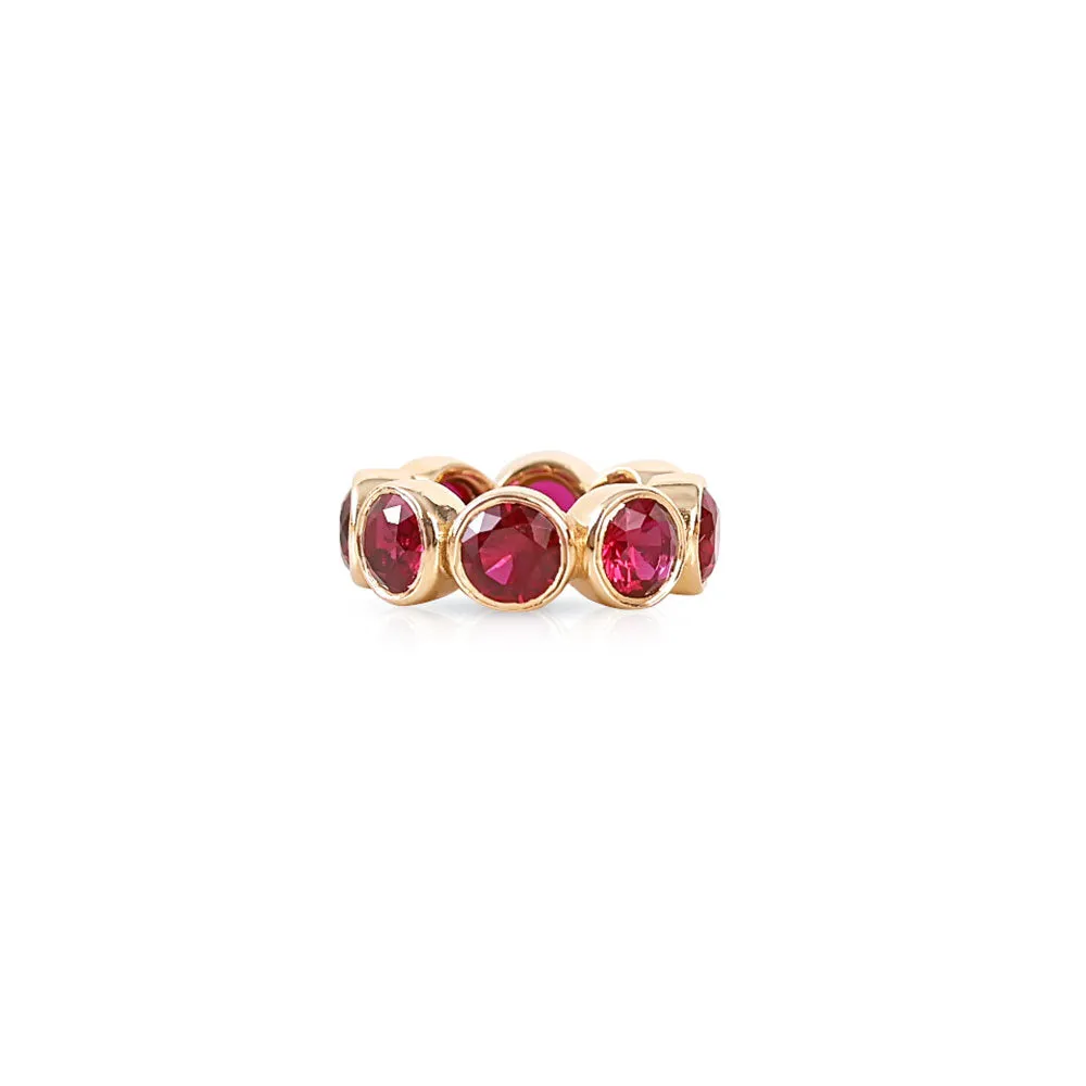 14K GOLD RED GARNET ETERNITY RONDELLE