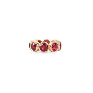 14K GOLD RED GARNET ETERNITY RONDELLE