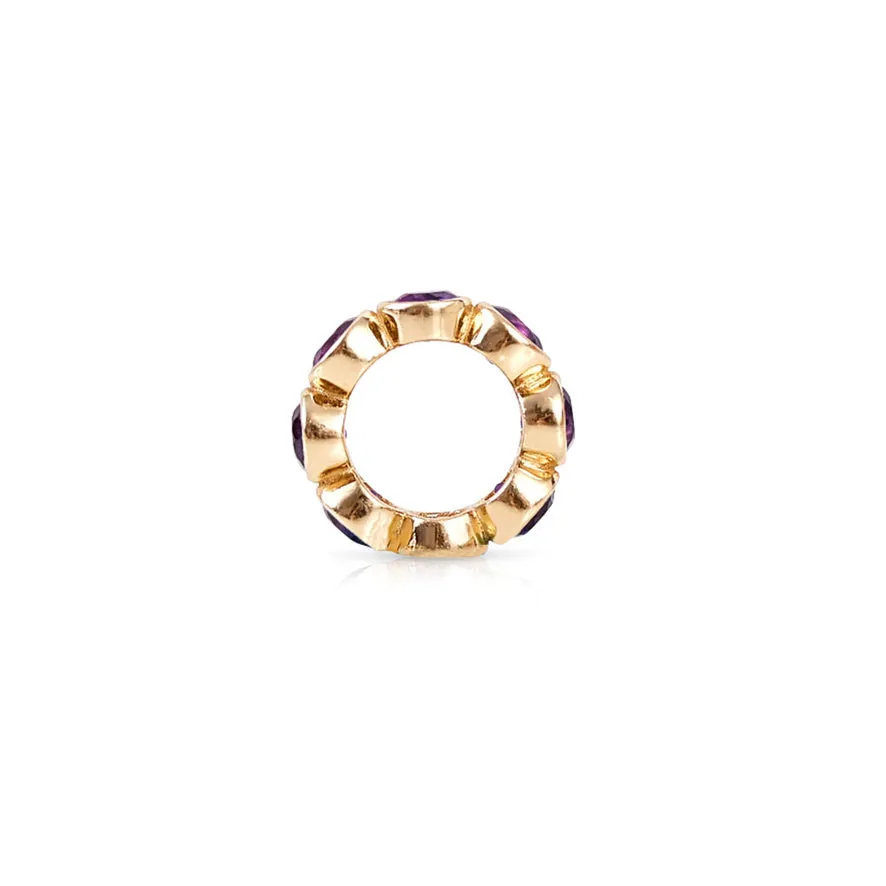 14K GOLD RED GARNET ETERNITY RONDELLE