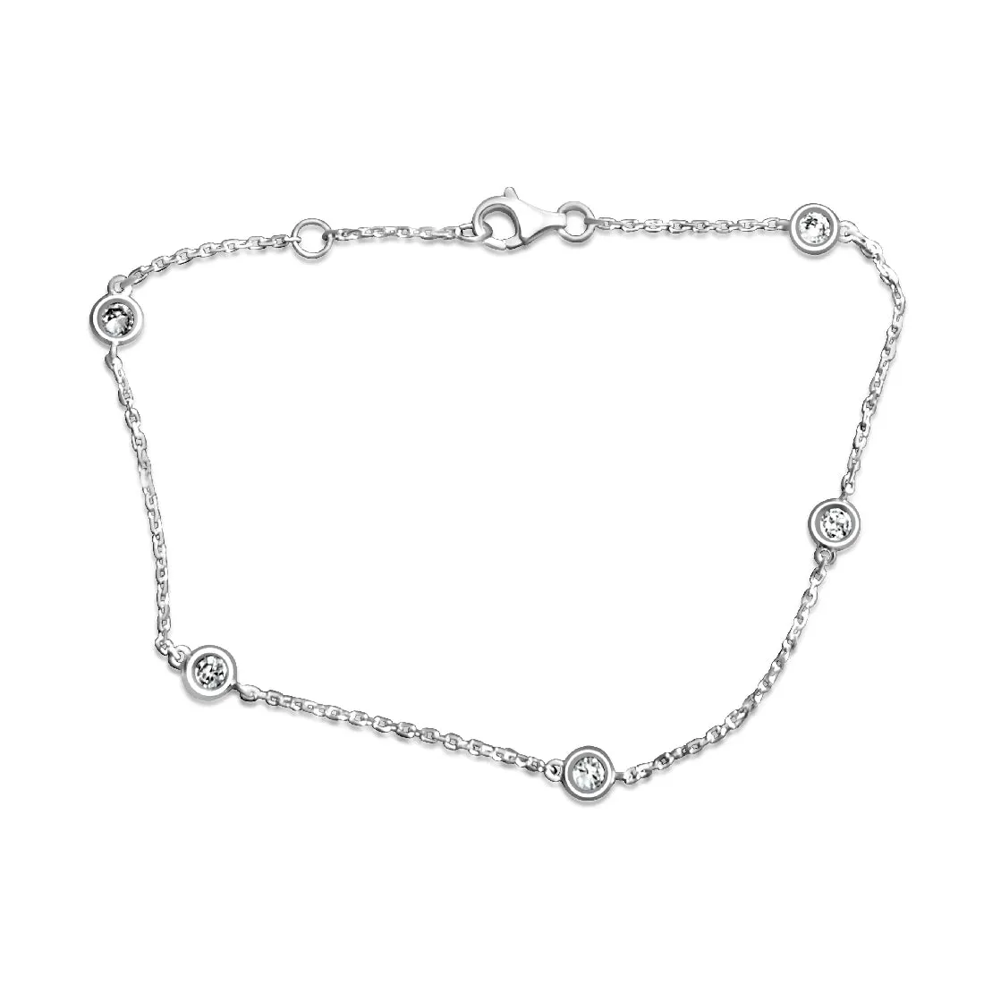 18kt Diamond bracelet fine spaced bezel set