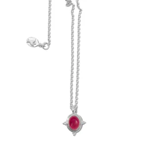 Alexa Necklace, Garnet, Silver