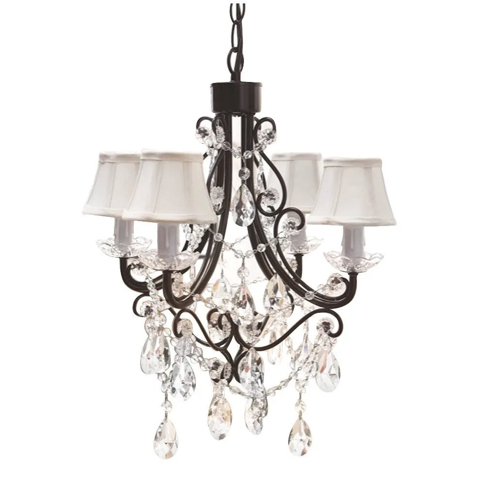 Black Iron Four Arm Chandelier