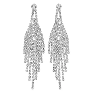 Crystal Rhinestone Chandelier Waterfall Earrings