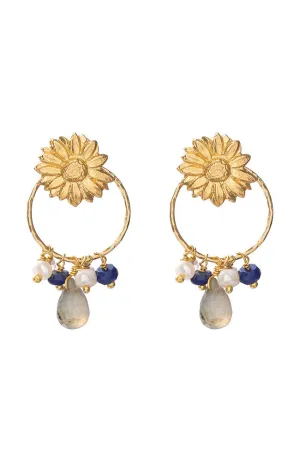 Euphoria oorbellen blauw gold