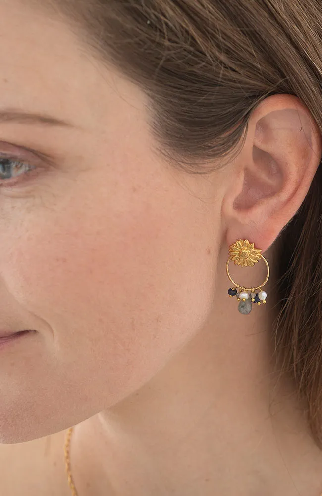 Euphoria oorbellen blauw gold