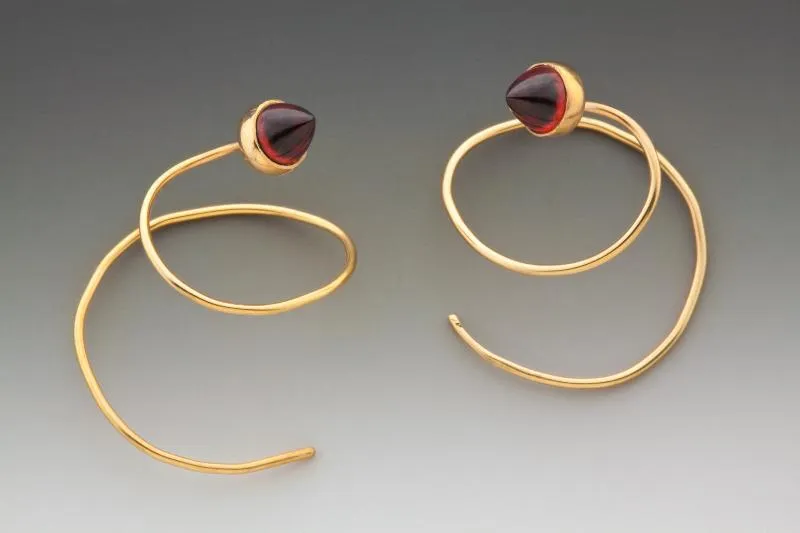 Garnet Swirl Earrings
