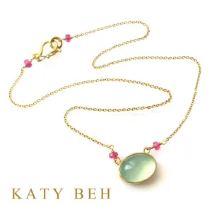 Gigi Peruvian Chalcedony & Ruby Necklace