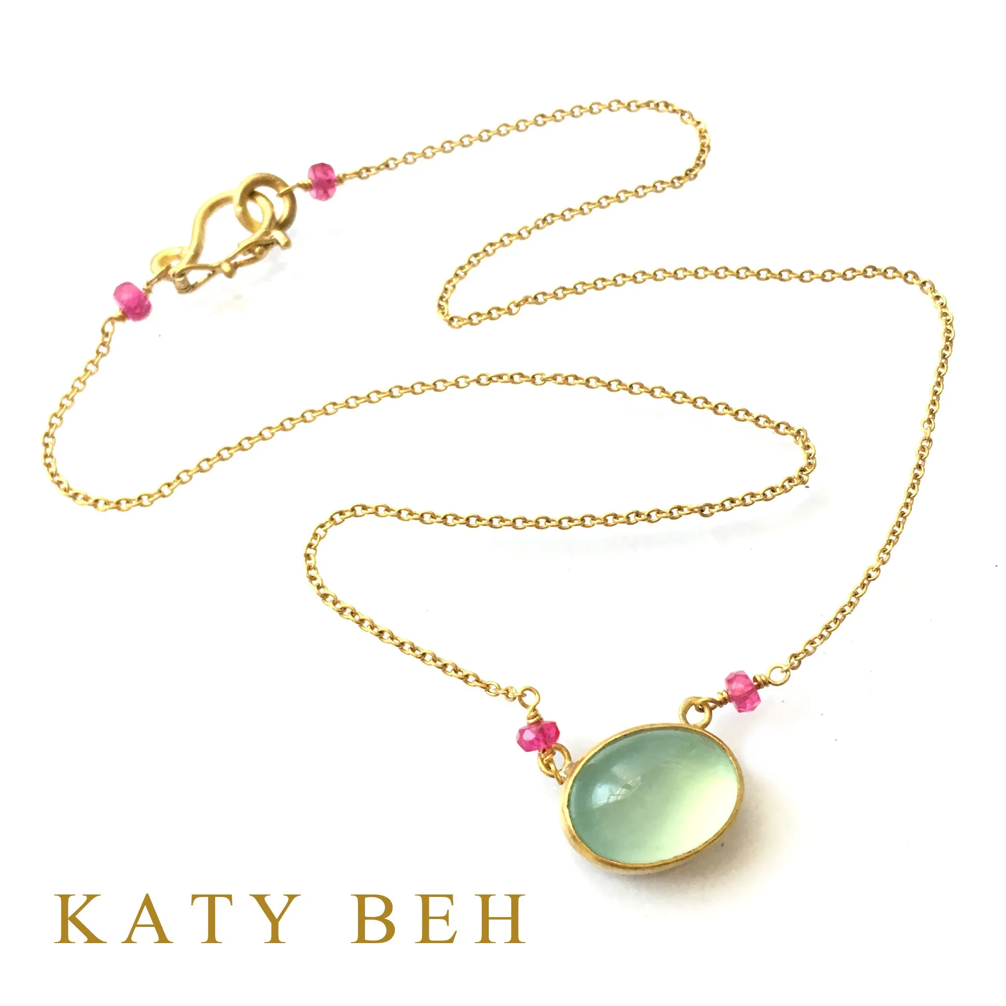 Gigi Peruvian Chalcedony & Ruby Necklace