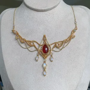 Handmade Garnet Necklace - Wire Wrapped Jewelry