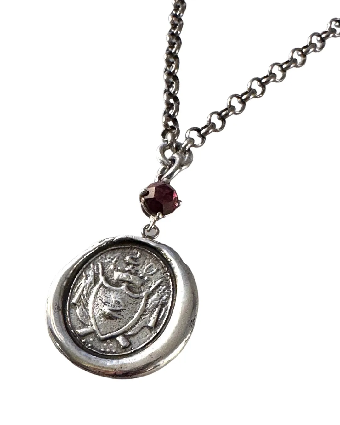 Medallion Garnet Necklace