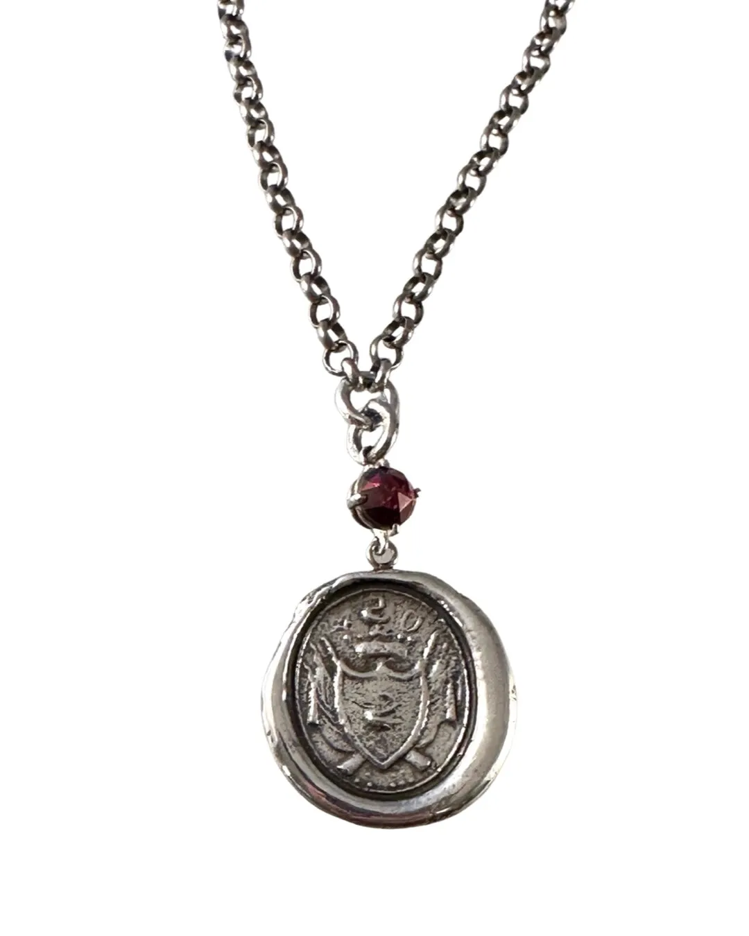 Medallion Garnet Necklace