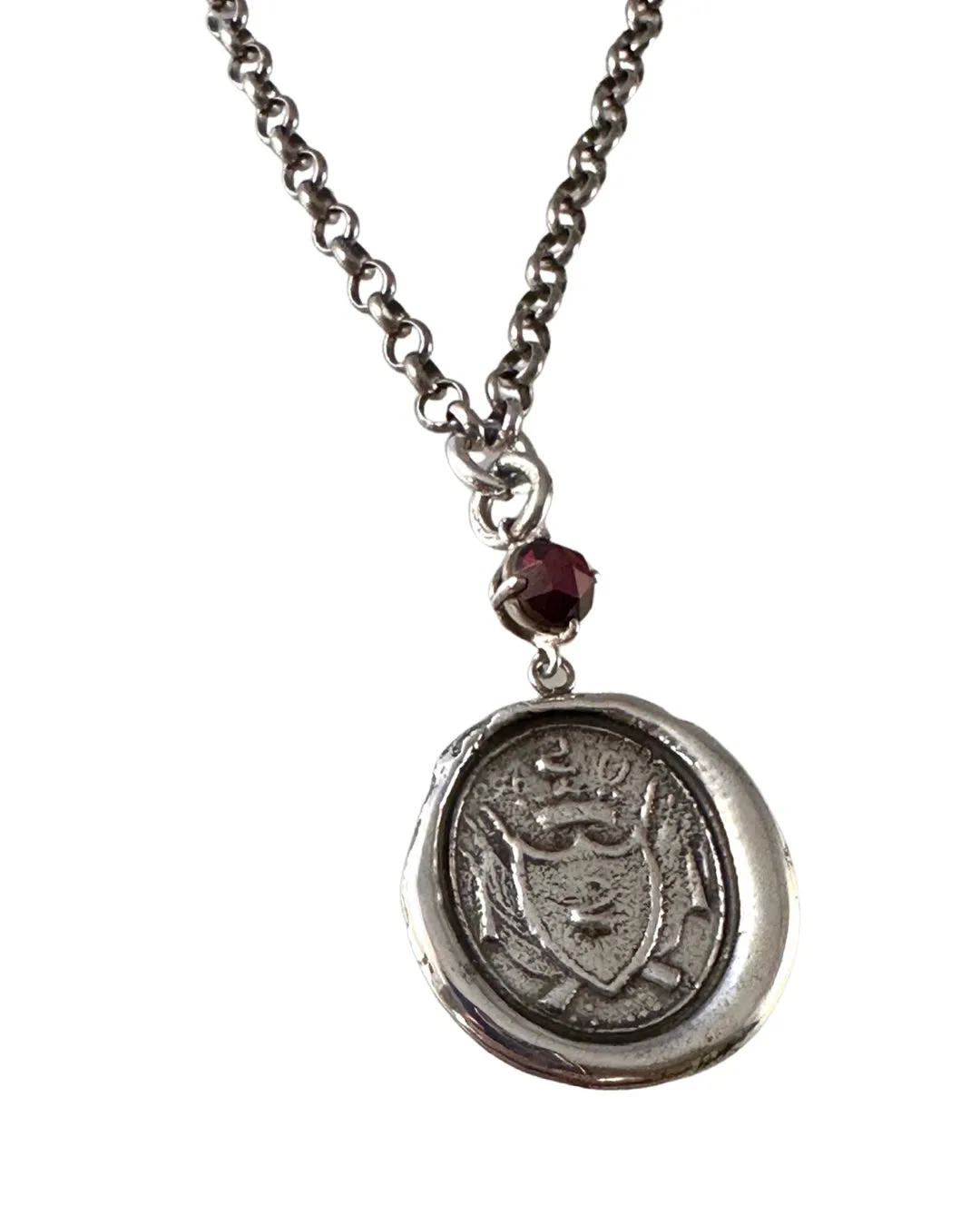 Medallion Garnet Necklace