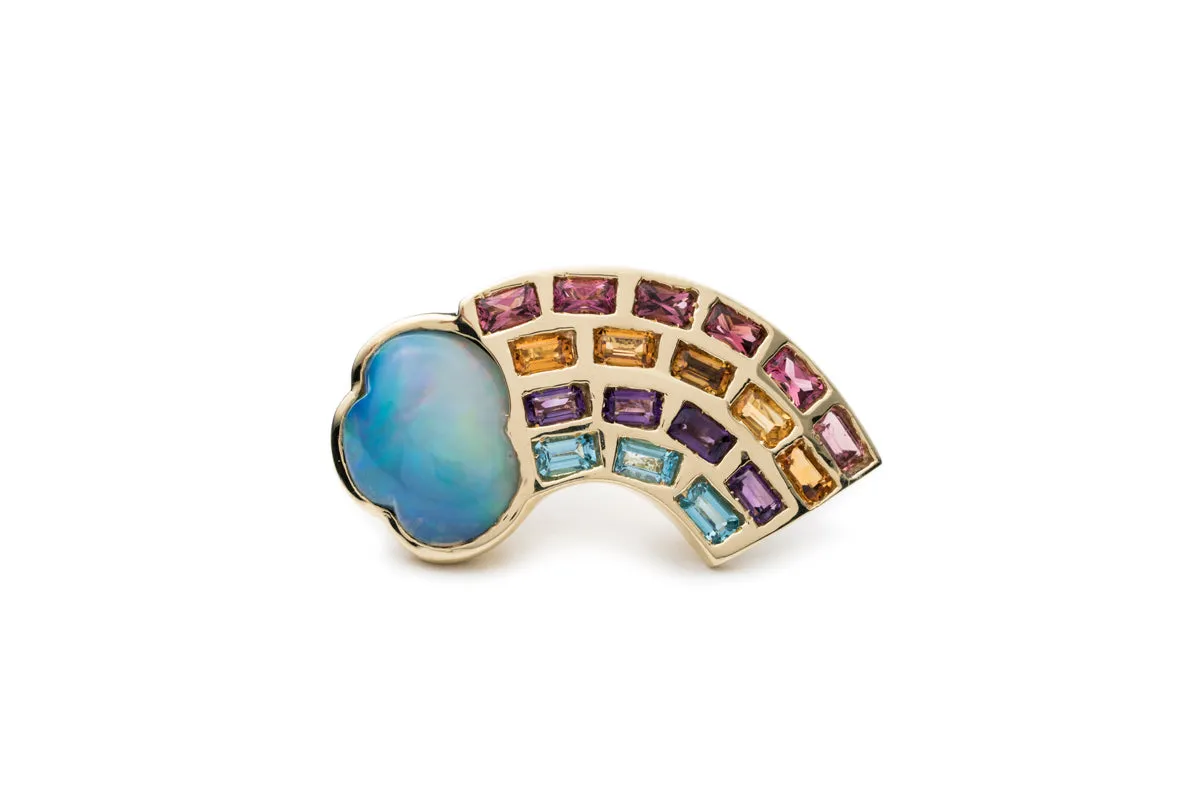 Medium Rainbow Ring with Moonstone