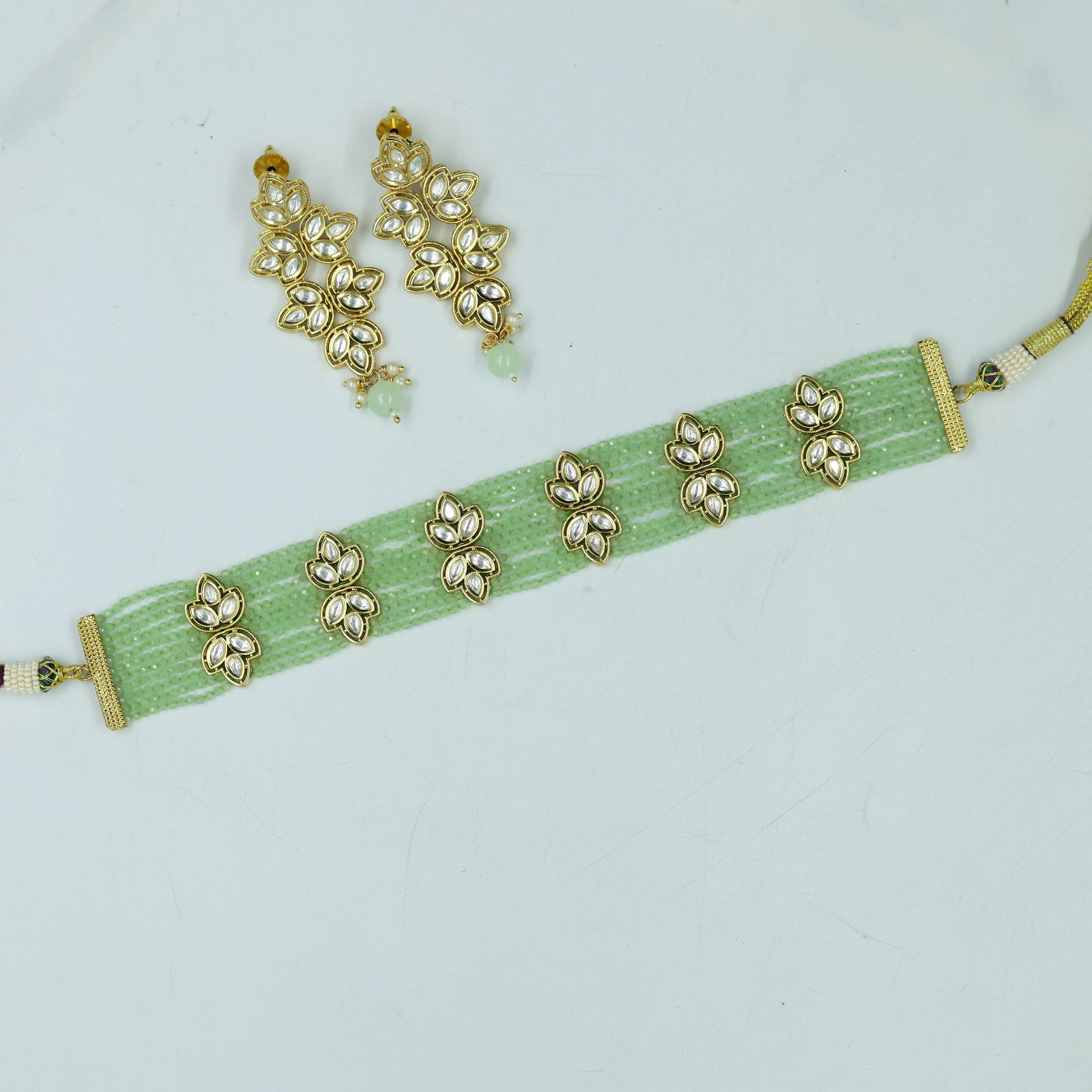 Mint Green Kundan Choker Set 19754-6938