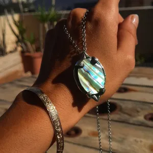 N.18 Lotus Abalone Shell Heavy Necklace