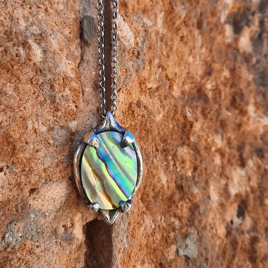 N.18 Lotus Abalone Shell Heavy Necklace