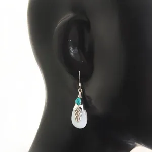 Opalite & Turquoise Leaf Silver Earring