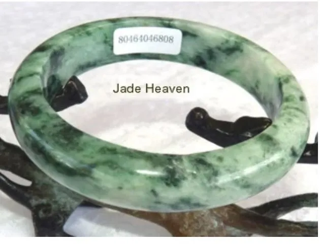 Powerful Woman  "Yang" Burmese Jadeite Bangle Bracelet Grade A   Certificate 55 mm (808)