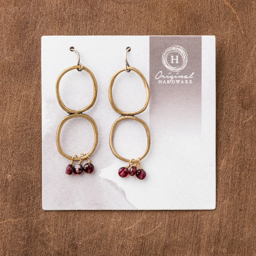 Red Garnet Double Karma Earrings