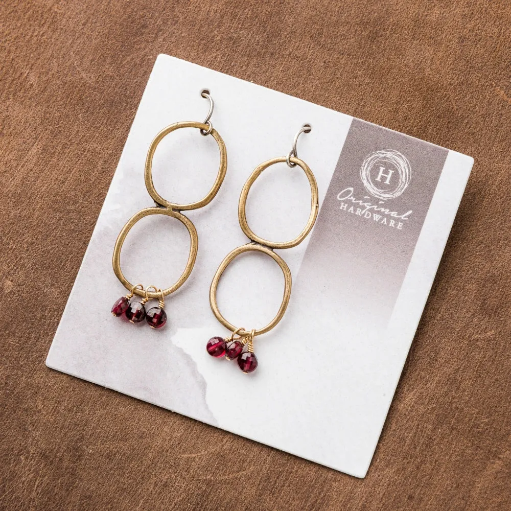 Red Garnet Double Karma Earrings