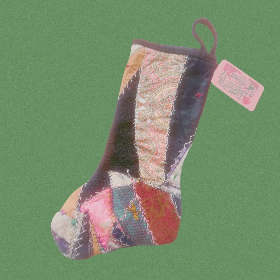 Satin Crazy Quilt Stocking