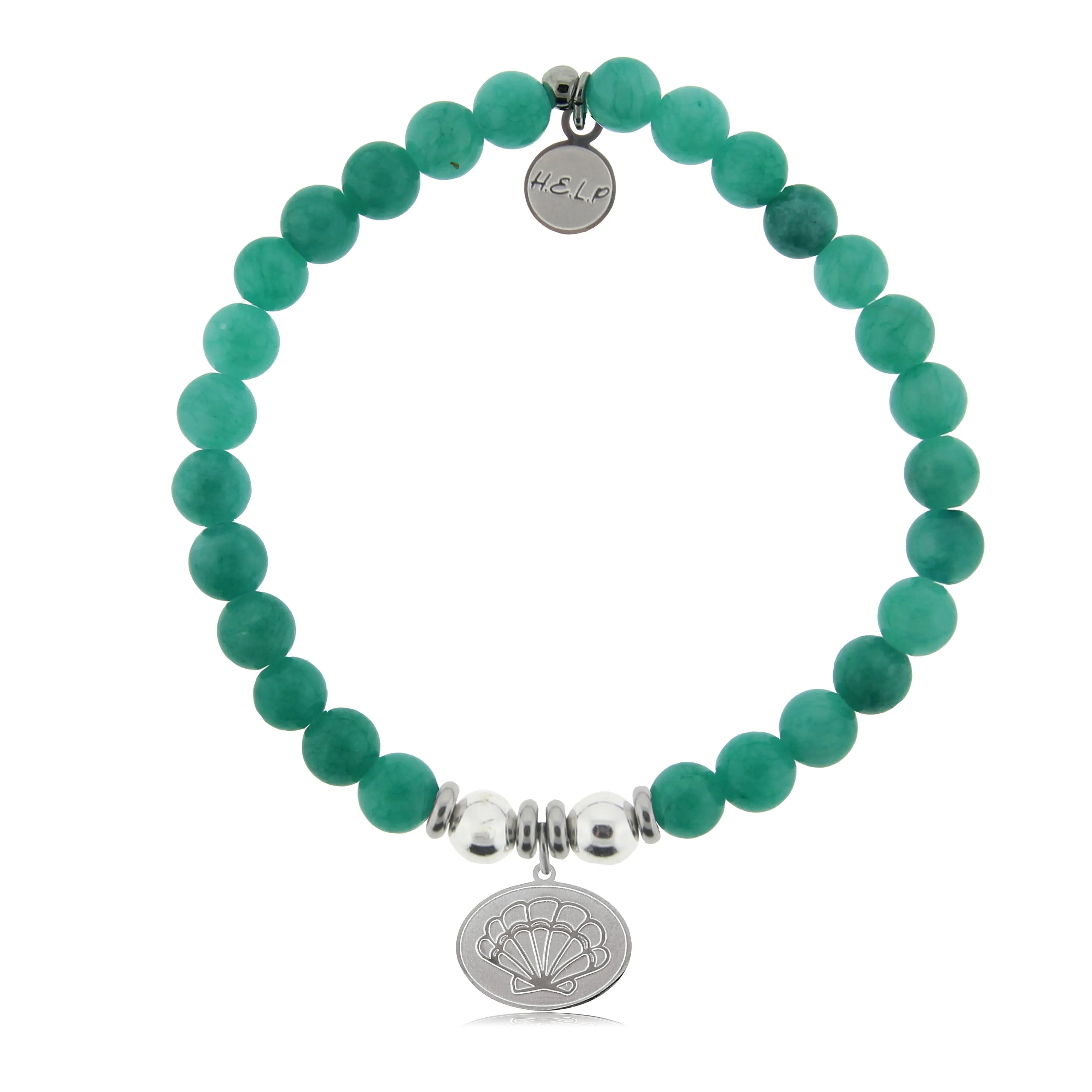 Seashell Charm with Caribbean Jade Charity Bracelet