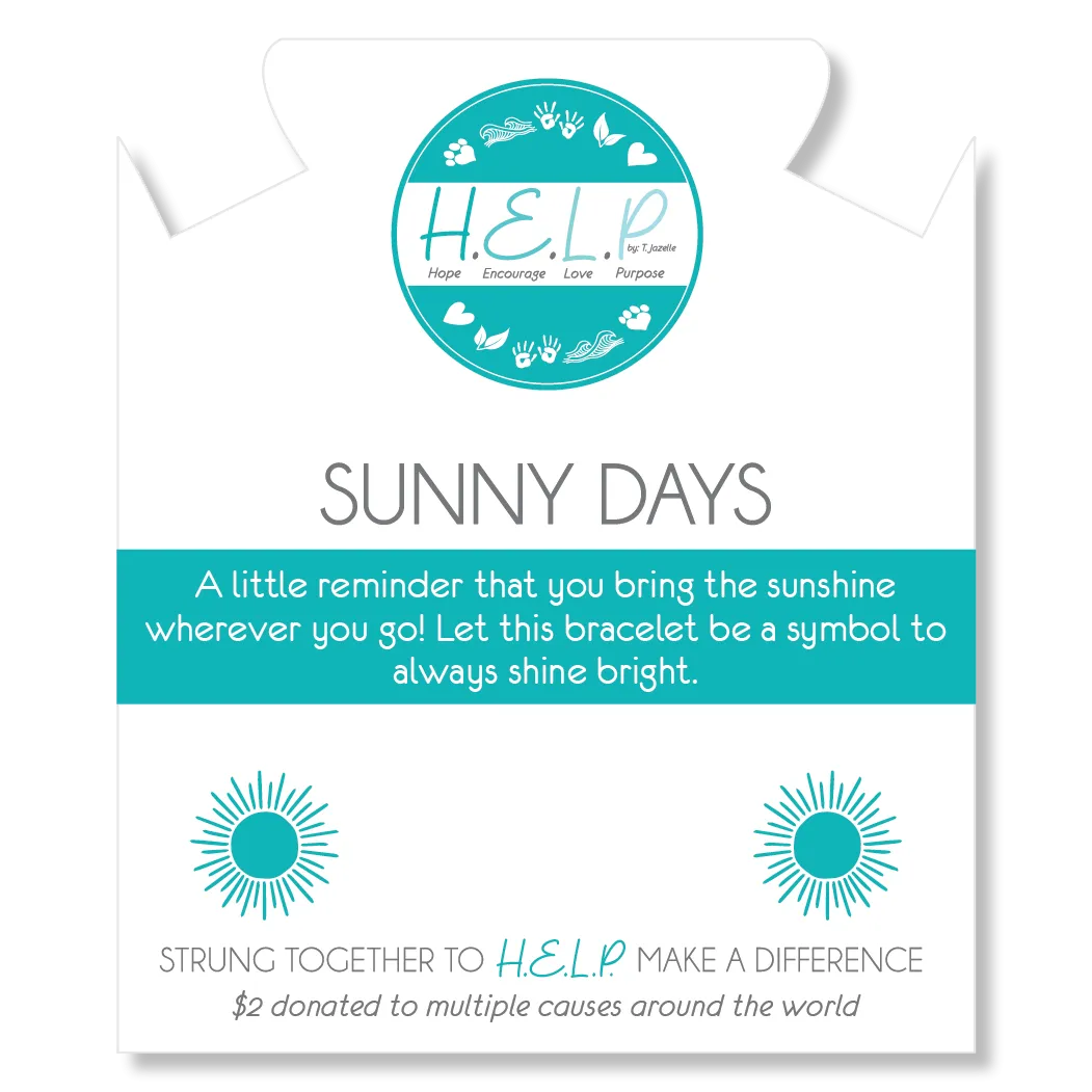 Sunny Days Charm with Blue Zebra Jade Charity Bracelet