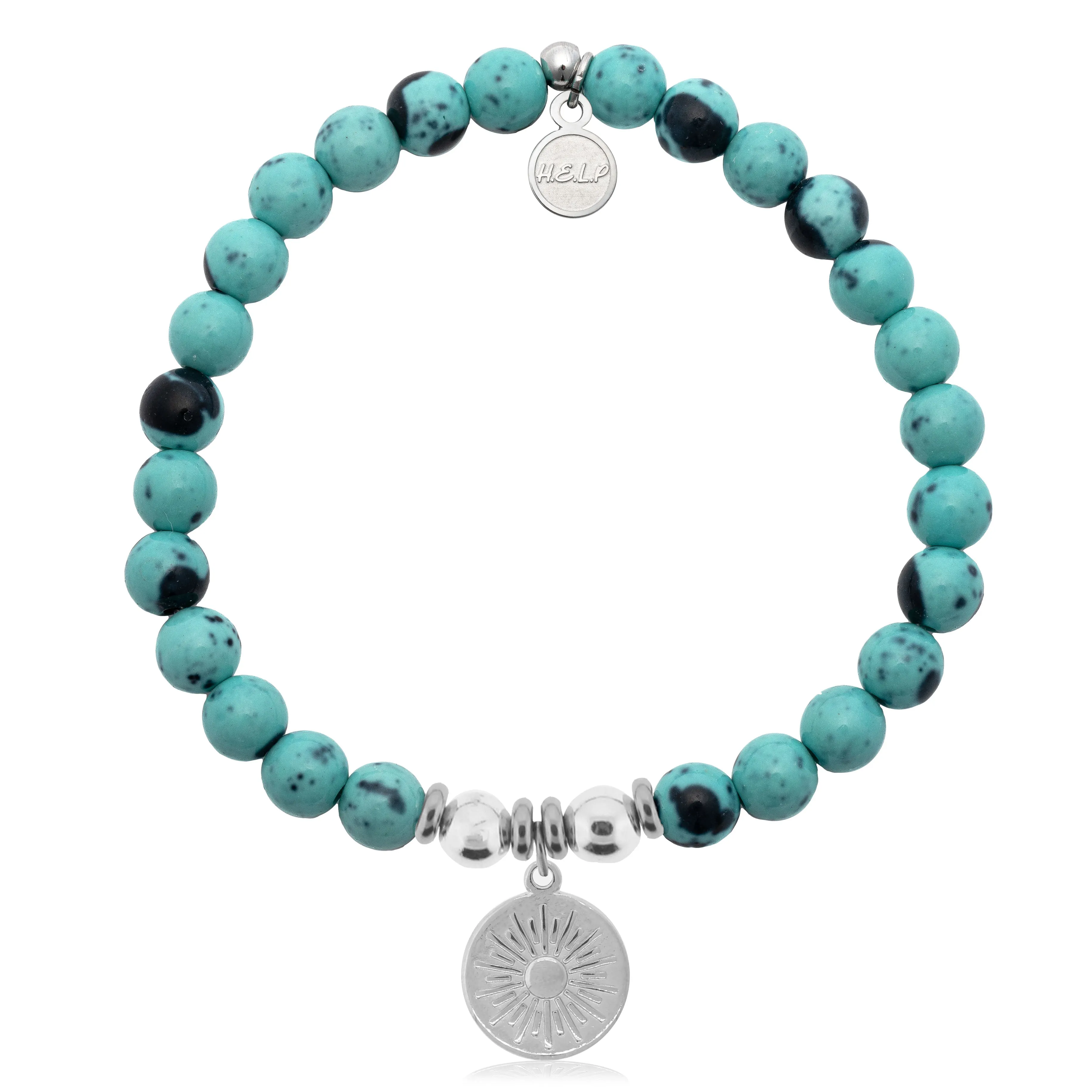 Sunny Days Charm with Blue Zebra Jade Charity Bracelet