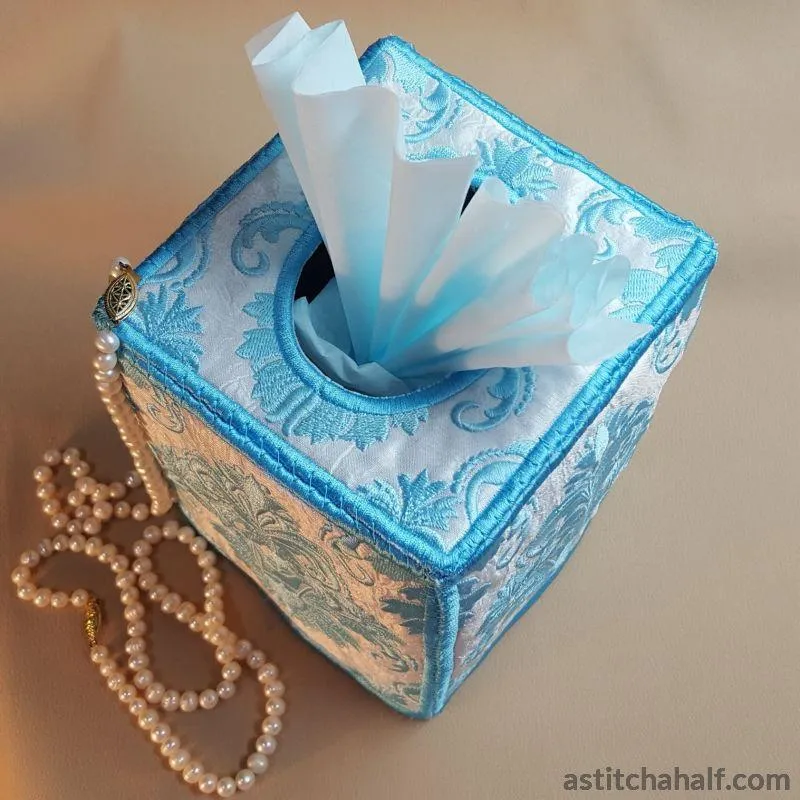Tiffany Blue Damask Tissue Box Cover