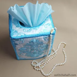 Tiffany Blue Damask Tissue Box Cover