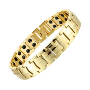 Titanium All Gold Dual Row Magnetic Bracelet