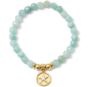 Two Tone Starfish Stone Stretch Bracelet