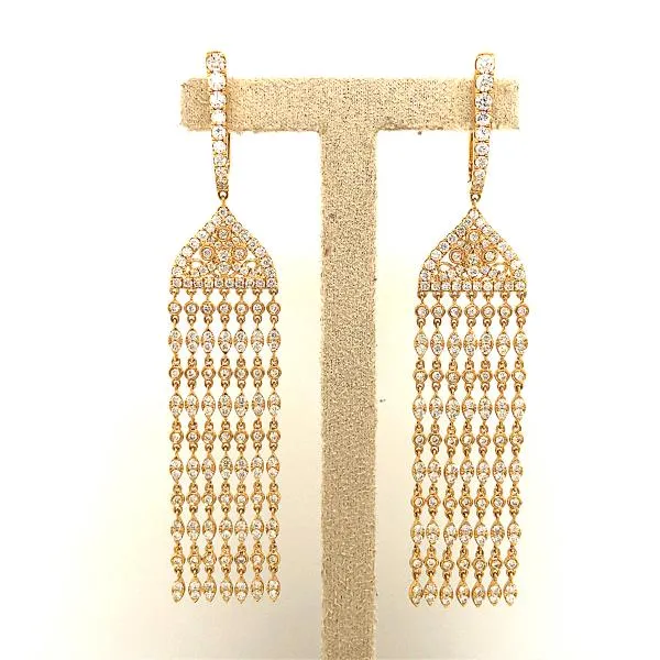 Yellow gold chandelier earrings (SKU E042)